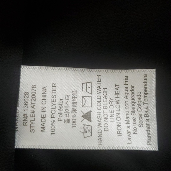 Naked Zebra Wrap Front Long Sleeve Black Blouse Size Medium - Picture 8 of 12